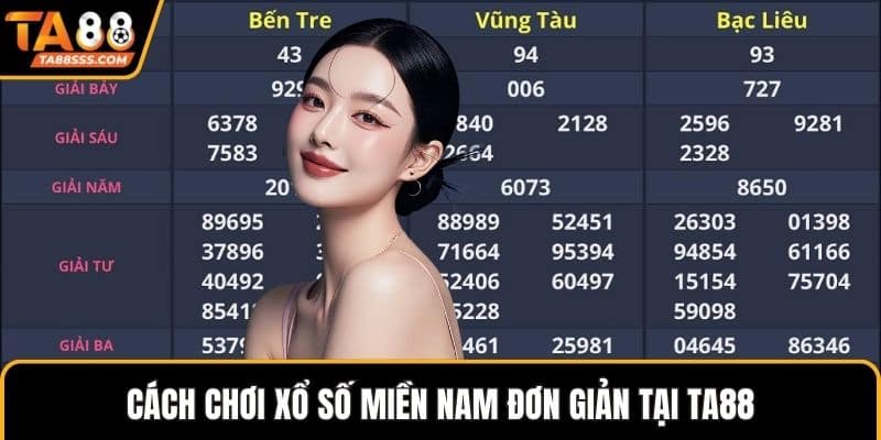 Cách chơi xổ số miền Nam đơn giản tại TA88